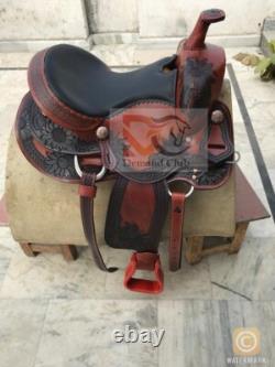 Western Leather Saddle Horse Sun Flower Barrel Racing TACK Set