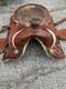 Western Leather Saddle Two Tone Basket Weave Horse Tack D Rings Conches