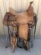 Western Leather Saddle Wade Brown Fork Roping Ranch Horse Saddle Size(10 To 18)