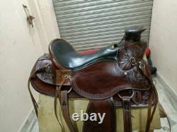 Western Leather Saddle Wade Roping Ranch Work Horse Saddle TACK