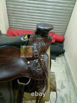 Western Leather Saddle Wade Roping Ranch Work Horse Saddle TACK