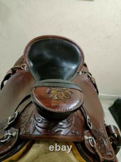 Western Leather Saddle Wade Roping Ranch Work Horse Saddle TACK