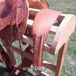 Western Natural Leather Hand Tooled/carved Xmen Teen Titans Inspired Saddle