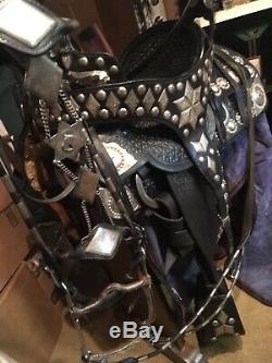 Western Parade Saddle Set Dripping With Sterling Stars, Diamonds And Conchos++