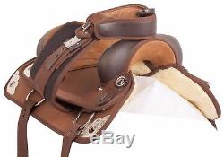 Western Pleasure 14 15 16 17 18 Brown Pistol Cordura Horse Saddle Tack Used