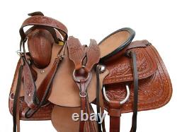 Western Pleasure Ranch Trail Floral Tooled Used Leather Horse Tack 15 16 17 18