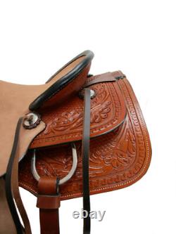 Western Pleasure Ranch Trail Floral Tooled Used Leather Horse Tack 15 16 17 18