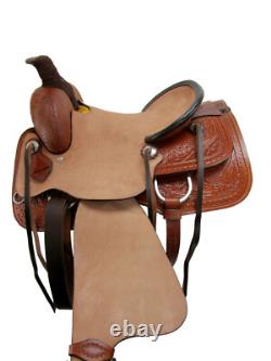 Western Pleasure Ranch Trail Floral Tooled Used Leather Horse Tack 15 16 17 18