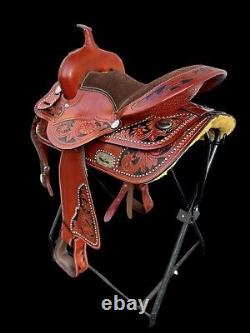 Western Pleasure Trail Saddle Horse Tooled Leather Used Tack Set 15 Sqhb