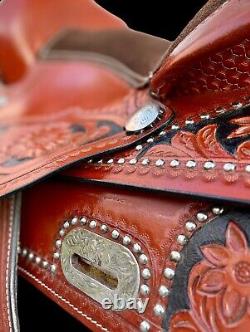 Western Pleasure Trail Saddle Horse Tooled Leather Used Tack Set 15 Sqhb