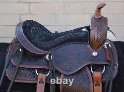 Western Pleasure Trail Saddle Used Leather Horse Tack Set 16 17