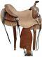 Western Reining Saddle Hard Seat With Light Brown Carbin Work On Leather 15 16