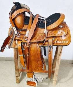 Western Roper Leather Horse Saddle Western Saddle, Premium Leather Saddle