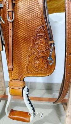 Western Roper Leather Horse Saddle Western Saddle, Premium Leather Saddle