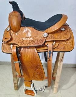 Western Roper Leather Horse Saddle Western Saddle, Premium Leather Saddle