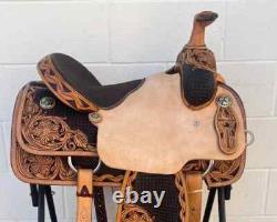 Western Roping saddle Ranch work horse saddle free ship size 14- 18 free ship