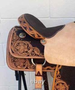 Western Roping saddle Ranch work horse saddle free ship size 14- 18 free ship