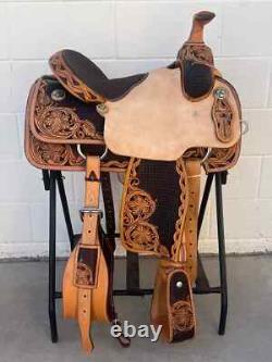 Western Roping saddle Ranch work horse saddle free ship size 14- 18 free ship