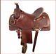 Western Ropping Heavy Saddle Dark Brown Leather With Square Long Skirt 15 16