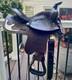 Western Saddle, 14? , Fully Tooled With Silver Accents And Suede Seat