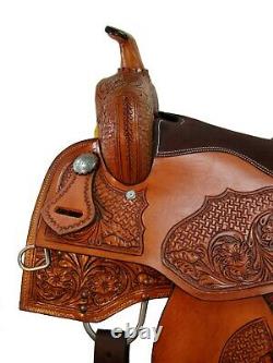 Western Saddle 15 16 17 18 Barrel Racing Pleasure Trail Used Leather Horse Tack