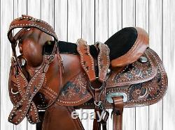 Western Saddle 15 16 17 18 Pleasure Horse Barrel Racing Cowboy Trail Used Tack