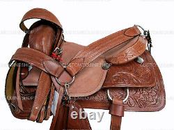 Western Saddle 15 16 17 18 Pleasure Trail Tooled Leather Used Barrel Tack Set