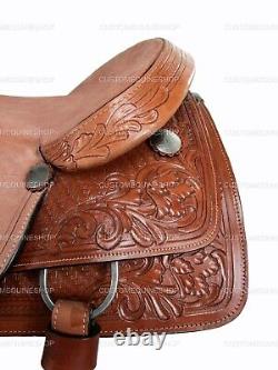 Western Saddle 15 16 17 18 Pleasure Trail Tooled Leather Used Barrel Tack Set