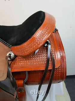 Western Saddle 15 16 17 18 Used Leather Roping Roper Ranch Pleasure Tack Set