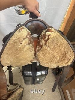 Western Saddle 15 Imprinted Leather Used
