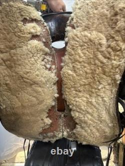 Western Saddle 15 Imprinted Leather Used
