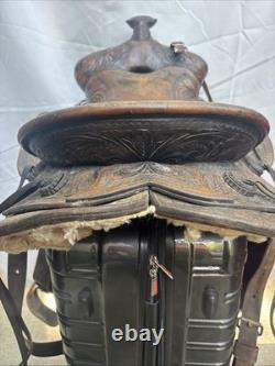 Western Saddle 15 Imprinted Leather Used