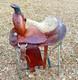 Western Saddle 15-inch Seat Pleasure Trail Riding Horse Fancy Tooled Leather Vgc