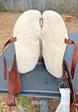Western Saddle 15-Inch Seat Pleasure Trail Riding Horse Fancy Tooled Leather VGC