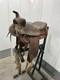 Western Saddle 16 Seat Vintage Tooled Leather Brown With Stirrups & Cinch