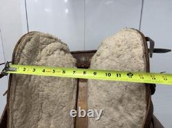 Western Saddle 16 Seat Vintage Tooled Leather Brown with Stirrups & Cinch