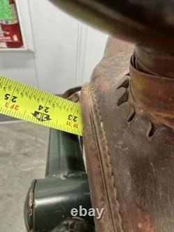 Western Saddle 16 Seat Vintage Tooled Leather Brown with Stirrups & Cinch