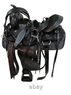 Western Saddle Arabian Horse Pleasure Floral Tooled Leather Trail 15 16 17 18
