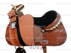 Western Saddle Barrel Racing Pleasure Used Trail Tooled Leather Tack 15 16 17 18