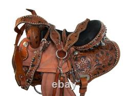 Western Saddle Barrel Racing Trail Pleasure Horse Leather Used Tack 15 16 17