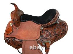Western Saddle Barrel Racing Trail Pleasure Horse Leather Used Tack 15 16 17