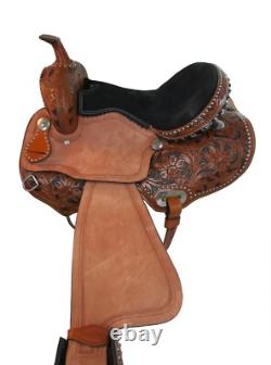 Western Saddle Barrel Racing Trail Pleasure Horse Leather Used Tack 15 16 17