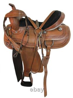 Western Saddle Barrel Racing Trail Pleasure Tooled Leather Used Tack 15 16 17 18