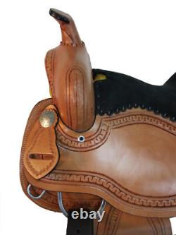 Western Saddle Barrel Racing Trail Pleasure Tooled Leather Used Tack 15 16 17 18
