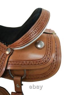 Western Saddle Barrel Racing Trail Pleasure Tooled Leather Used Tack 15 16 17 18