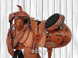 Western Saddle Barrel Racing Used Leather Horse Pleasure Trail Tack Set 15 16 17