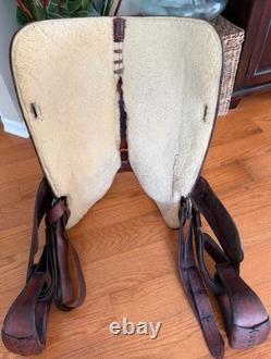 Western Saddle Champion Turf Equitation 15.5 Hand Tooled & Saddle Bag Excellent