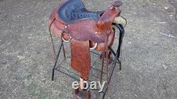 Western Saddle Hand Tooled Gorgeous Color Works Well Great Ride