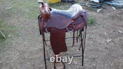 Western Saddle Hand Tooled Gorgeous Color Works Well Great Ride