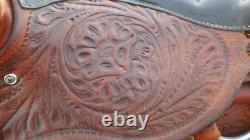 Western Saddle Hand Tooled Gorgeous Color Works Well Great Ride